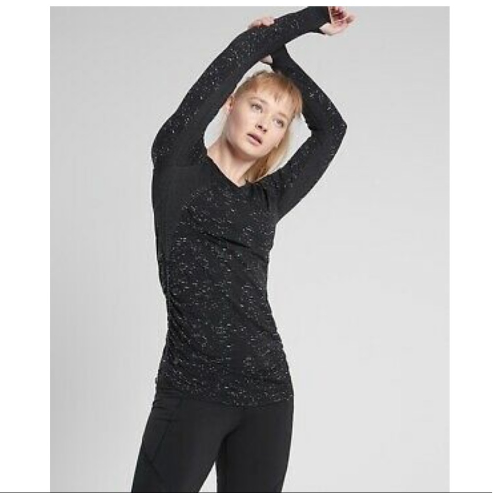 Athleta Speedlight Speckle Long Sleeve Top